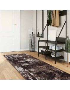 Runner Tappeto MARSA Nero 80 x 450 cm Poliestere e PVC