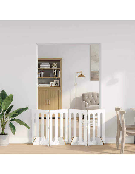 Recinto pieghevole per animali 4 pcs Bianco 201 x 38 x 70 cm