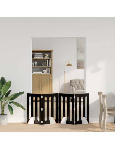 Recinto pieghevole per animali 4 pcs Rovere Nero