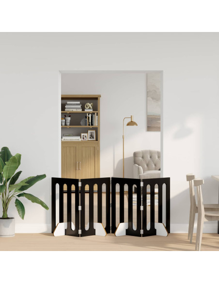 Recinto pieghevole per animali 4 pcs Rovere Nero