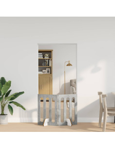 Recinto pieghevole per animali 2 pcs Grigio Cemento