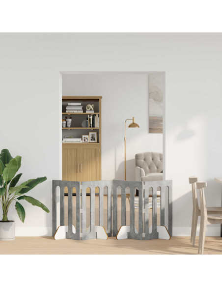 Recinto pieghevole per animali 4 pcs Grigio Cemento