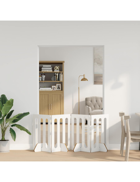 Recinto pieghevole per animali 4 pcs Bianco Lucido
