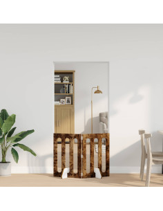 Recinto pieghevole per animali 2 pcs Quercia Affumicata