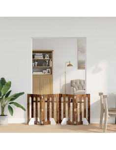 Recinto pieghevole per animali 4 pcs Legno di quercia