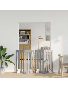 Recinto pieghevole per animali 4 pcs Sonoma grigia