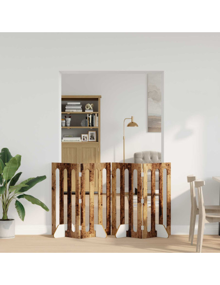 Recinto pieghevole per animali 4 pcs Legno di quercia