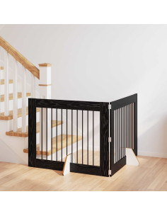 Cancello per cani con supporti 2 pcs Rovere Nero 100 x 80 cm