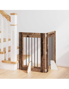 Cancello per cani con supporti 2 pcs Legno antico 60 x 80 cm