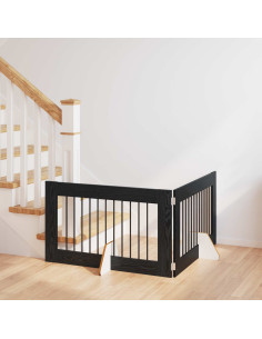 Cancello per cani con supporti 2 pcs Rovere Nero 100 x 60 cm