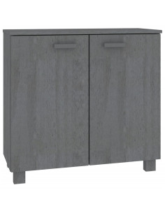 Credenza HAMAR Grigio Scuro 85x35x80 cm Legno Massello di Pino