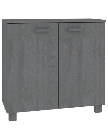 Credenza HAMAR Grigio Scuro 85x35x80 cm Legno Massello di Pino