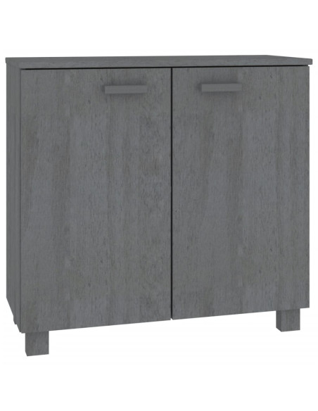 Credenza HAMAR Grigio Scuro 85x35x80 cm Legno Massello di Pino