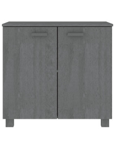 Credenza HAMAR Grigio Scuro 85x35x80 cm Legno Massello di Pino 2