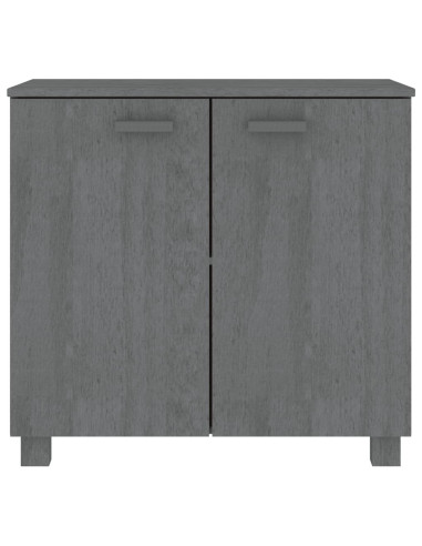 Credenza HAMAR Grigio Scuro 85x35x80 cm Legno Massello di Pino