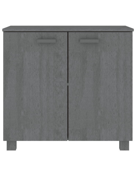 Credenza HAMAR Grigio Scuro 85x35x80 cm Legno Massello di Pino