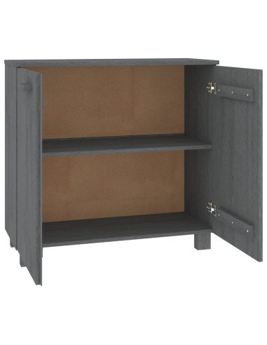Credenza HAMAR Grigio Scuro 85x35x80 cm Legno Massello di Pino