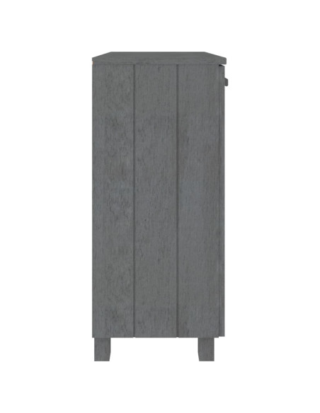 Credenza HAMAR Grigio Scuro 85x35x80 cm Legno Massello di Pino