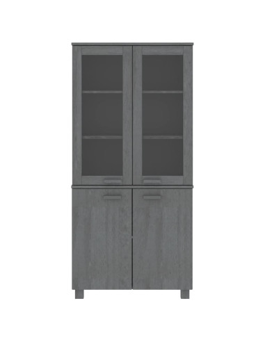 Credenza HAMAR in Legno Massello di Pino Grigio Scuro