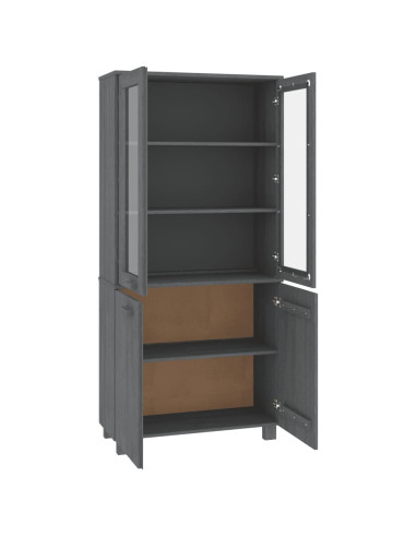 Credenza HAMAR in Legno Massello di Pino Grigio Scuro