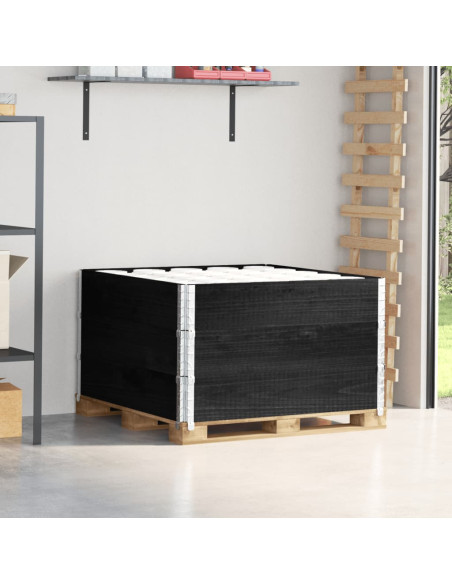 Paretali per Pallet 3 pz Neri 100x100cm Legno Massello di Pino