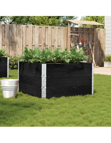 Fioriera da Giardino Nera 100x100 cm in Legno Massello di Pino