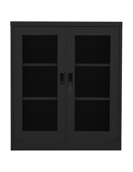 Armadio per Ufficio Antracite 90x40x105 cm in Acciaio