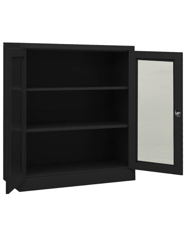 Armadio per Ufficio Antracite 90x40x105 cm in Acciaio