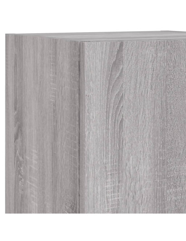 Set Mobili TV a Muro 7 pz con Luci LED Grigio Sonoma