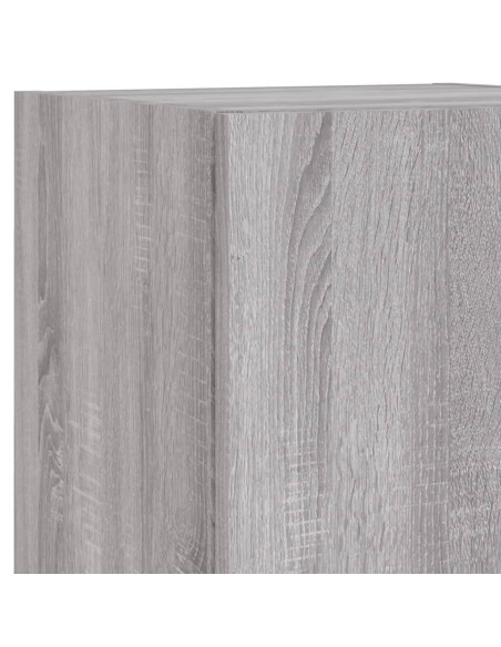 Set Mobili TV a Muro 7 pz con Luci LED Grigio Sonoma