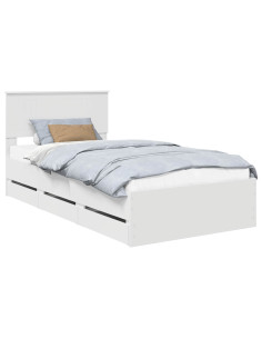 Struttura del letto Bianco 100 x 200 cm Legno Ingegnerizzato 2