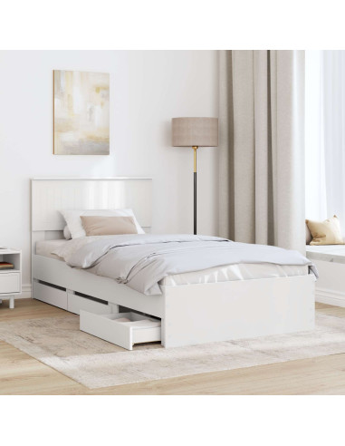 Struttura del letto Bianco 100 x 200 cm Legno Ingegnerizzato