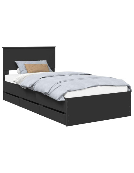 Struttura del letto Nero 100 x 200 cm Legno Ingegnerizzato