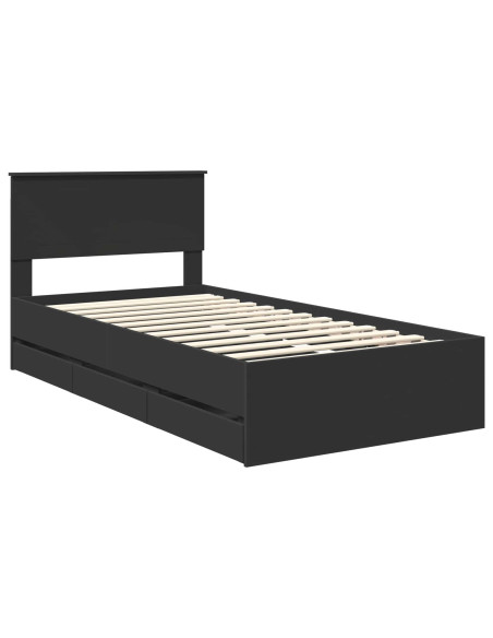 Struttura del letto Nero 100 x 200 cm Legno Ingegnerizzato