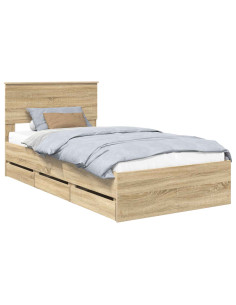 Struttura del letto con cassetto Rovere Sonoma 100 x 200 cm 2