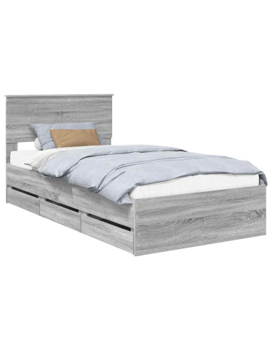 Struttura del letto con cassetto Grigio Sonoma 100 x 200 cm