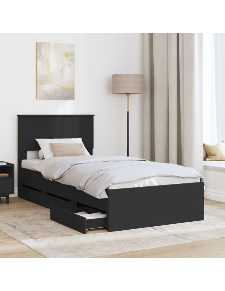 Struttura del letto Nero 90 x 190 cm Legno Ingegnerizzato