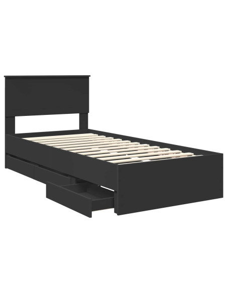 Struttura del letto Nero 90 x 190 cm Legno Ingegnerizzato