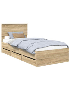 Struttura del letto con cassetto Rovere Sonoma 90 x 190 cm 2