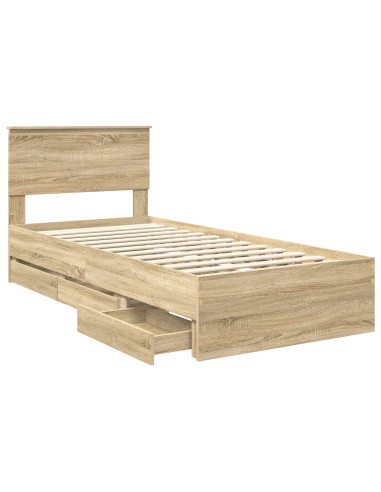 Struttura del letto con cassetto Rovere Sonoma 90 x 190 cm