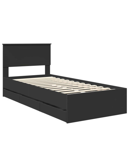 Struttura del letto Nero 90 x 200 cm Legno Ingegnerizzato