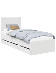 Struttura del letto Bianco 75 x 190 cm Legno Ingegnerizzato 2