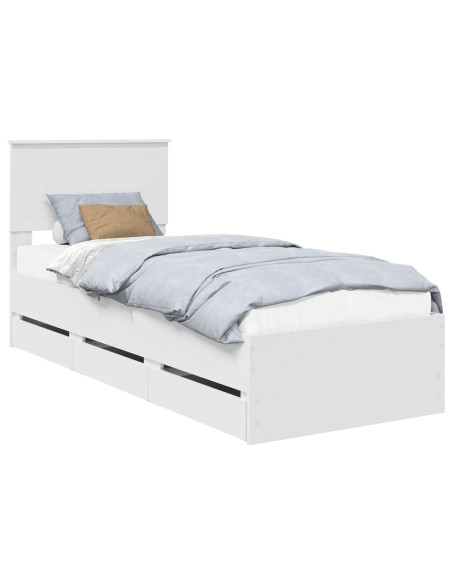 Struttura del letto Bianco 75 x 190 cm Legno Ingegnerizzato
