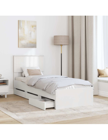 Struttura del letto Bianco 75 x 190 cm Legno Ingegnerizzato