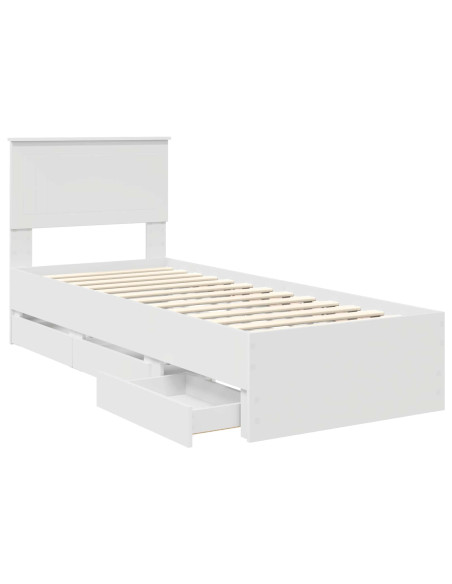 Struttura del letto Bianco 75 x 190 cm Legno Ingegnerizzato