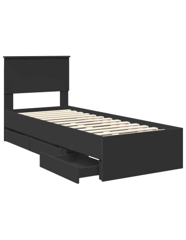 Struttura del letto Nero 75 x 190 cm Legno Ingegnerizzato