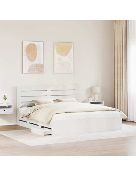 Struttura del letto Bianco 200 x 200 cm Legno Ingegnerizzato