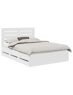 Struttura del letto Bianco 150 x 200 cm Legno Ingegnerizzato 2