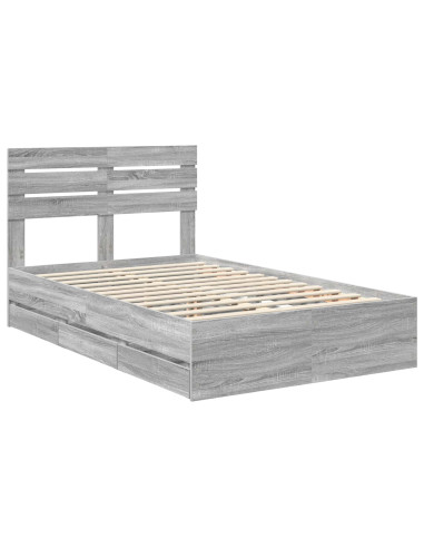 Struttura del letto con cassetto Grigio Sonoma 120 x 190 cm