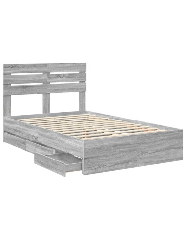 Struttura del letto con cassetto Grigio Sonoma 120 x 190 cm